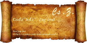 Csákó Zerind névjegykártya